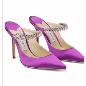 Jimmy Choo bling 100 mm crystal embellished sandals sz 38 1/2